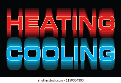 Heating Cooling is an illustration is an illustration that can be used for heating and air or HVAC companies. Great for logos, ads, flyers or t-shirts.