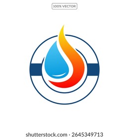 heating and cooling logo design vector template illustration 02