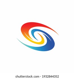 heating and cooling logo with wind concept