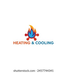 Logotipos de calefacción y refrigeración. Imagen de Vector de diseño de logotipo hvac de calefacción y refrigeración Abstractas
