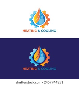 Logotipos de calefacción y refrigeración. Imagen de Vector de diseño de logotipo hvac de calefacción y refrigeración Abstractas
