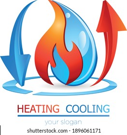 Heating And Cooling - Plumber Logo, Icon