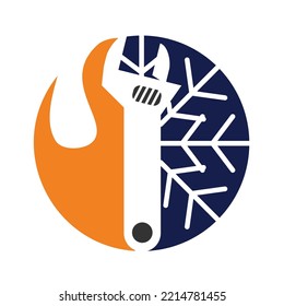 heating cooling service logo Icon Illustration Brand Identity