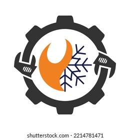 heating cooling service logo Icon Illustration Brand Identity