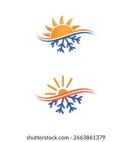 Diseño de ícono de Vector de símbolo de calefacción y refrigeración