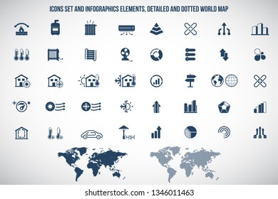 Heating And Cooling Systems Icon Set