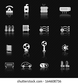 Heating And Cooling Systems Icon Set