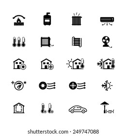 Heating And Cooling Systems Icon Set