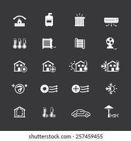 Heating And Cooling Systems Icon Set