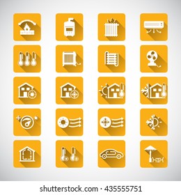 Heating And Cooling Systems Icon Set