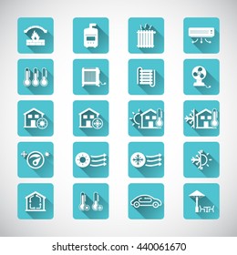 Heating And Cooling Systems Icon Set