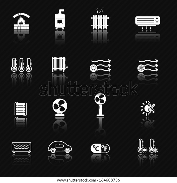 Heating and cooling systems\
icon set