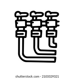 heating distribution unit line vector doodle simple icon