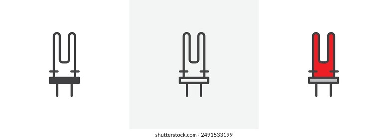 Heating element colored icon set