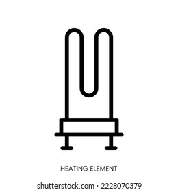 heating element icon. Line Art Style Design Isolated On White Background