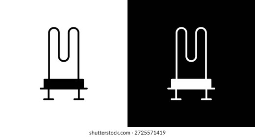 Icono de elemento de calefacción en estilo lineal delgado de trazo de moda.