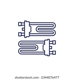 heating elements line icon on white