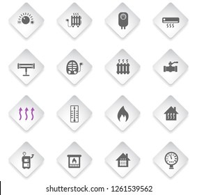 heating flat rhombus web icons for user interface design