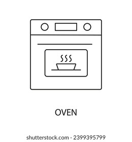 Heating food in the oven vector line icon for marks on food packaging