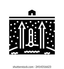 heating geothermal energy glyph icon vector. heating geothermal energy sign. isolated symbol illustration