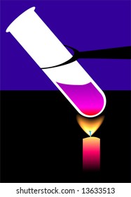  heating a glassware in laboratory	