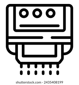 Heating hand dryer icon outline vector. Toilet wall electric blowing machine. Drying automated appliance