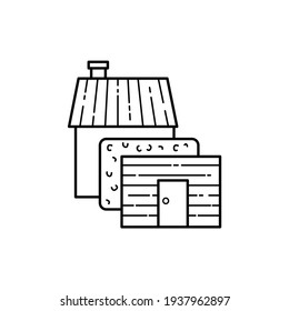 Heating house сolor line icon. Pictogram for web page, mobile app, promo. UI UX GUI design element. Editable stroke.