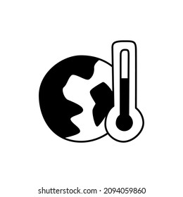 heating Icon in black flat glyph, filled style isolated on white background