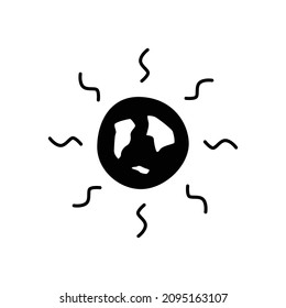 Heizsymbol auf schwarz-weißem Hintergrund, gefüllt