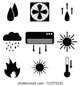 Heating icon set