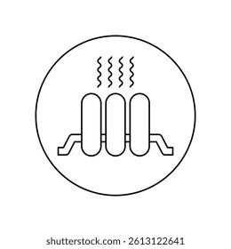 Heating icon. Smart home. Outline Radiator symbol. Technology system. Vector illustration. 