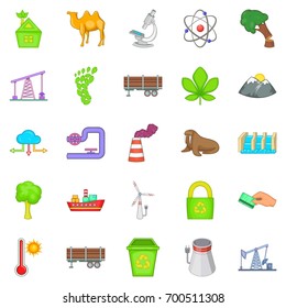 Heating icons set. Cartoon set of 25 heating vector icons for web isolated on white background