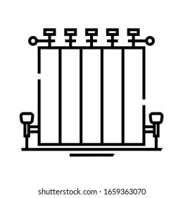 Icono de línea de calefacción, signo de concepto, ilustración de vector de contorno, símbolo lineal.