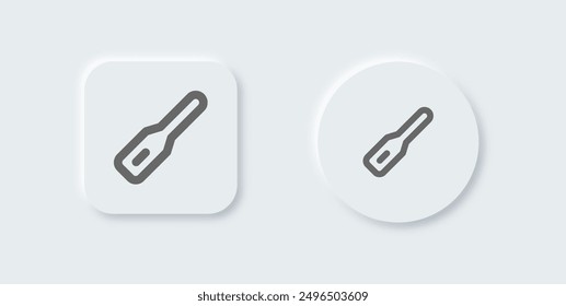 Heating line icon in neomorphic design style. Warm signs vector illustration.