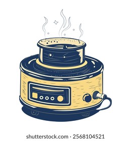 Heating mantle illustration in vintage style