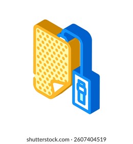 heating pad recovery wellness isometric icon vector. heating pad recovery wellness sign. isolated symbol illustration