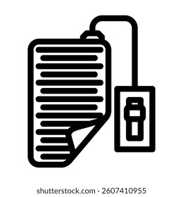 heating pad recovery wellness line icon vector. heating pad recovery wellness sign. isolated contour symbol black illustration