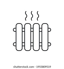 Heating pipes linear icon. Plumbing. Thin line customizable illustration. Contour symbol. Vector isolated outline drawing. Editable stroke
