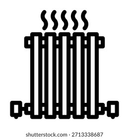 Heating radiator icon line style transparent illustration
