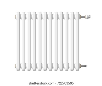 Heating radiator. Isolated on white background.3d Vector illustration. Front view.
