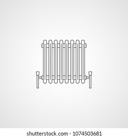 Heating radiator, line icon. Vector