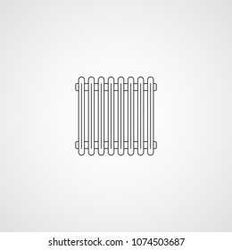 Heating radiator, line icon. Vector
