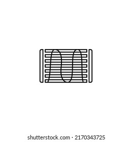 Radiador de calefacción. Radiador metálico para sistemas de calefacción. Diseño moderno. Radiador de calefacción de panel de acero blanco realista sobre fondo blanco. Dispositivo de ilustración.
