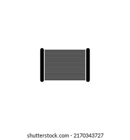 Radiador de calefacción. Radiador metálico para sistemas de calefacción. Diseño moderno. Radiador de calefacción de panel de acero blanco realista sobre fondo blanco. Dispositivo de ilustración.