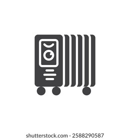 Heating radiator vector icon. filled flat sign for mobile concept and web design. Portable Heater glyph icon. Symbol, logo illustration. Vector graphics