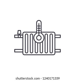 Heating radiators line icon concept. Heating radiators vector linear illustration, symbol, sign