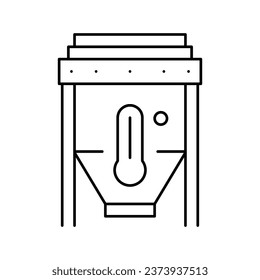 heating sand machine for glass production line icon vector. heating sand machine for glass production sign. isolated contour symbol black illustration