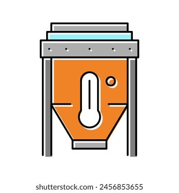 máquina de arena de calefacción para la producción de vidrio icono de color Vector. máquina de arena de calefacción para la producción de vidrio signo.