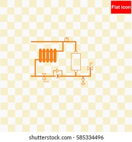Heating scheme  icon Vector design.