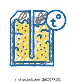 heating semiconductor manufacturing doodle icon sketch vector. heating semiconductor manufacturing sign. isolated symbol illustration